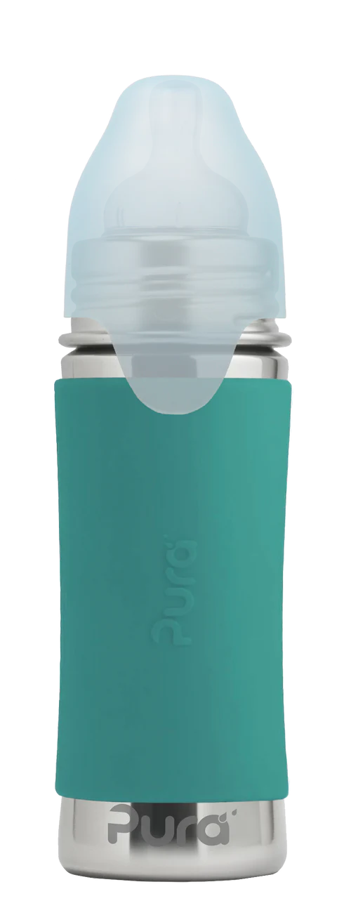 Pura Kiki™ 325ml Stainless Steel Baby Bottle - Medium flow