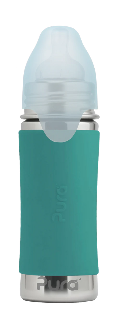 Pura Kiki™ 325ml Stainless Steel Baby Bottle - Medium flow